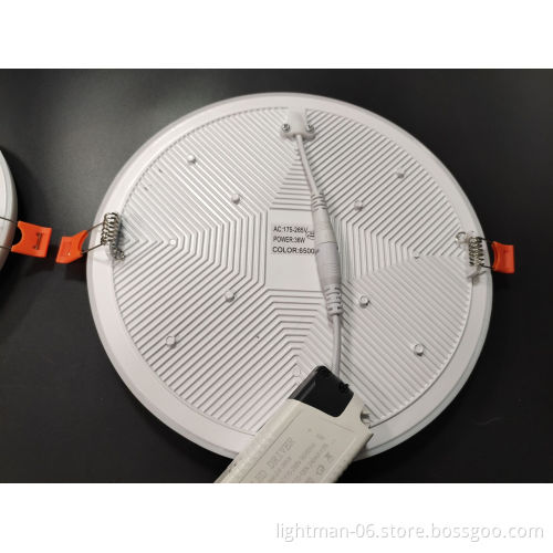 18W Round Frameless LED Panel Light with Spring Clip